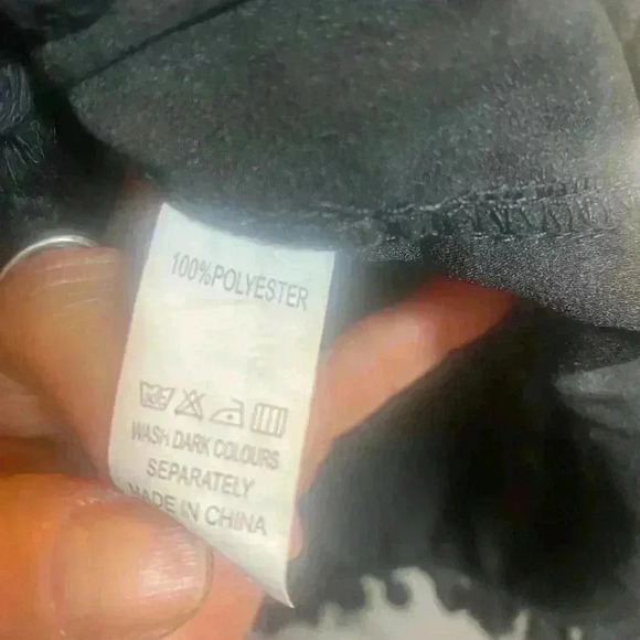 YINCRA black sheer swimsuit coverup with back fringe around it NWOT Size A (S/M) - Picture 5 of 6